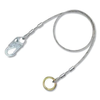 3M 70007628657 PROTECTA PRO Cable Anchorage Extension, 8 ft L, Galvanized Steel Cable, Snap Hook