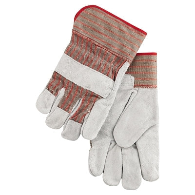MCR Safety 1200S Industrial Standard Shoulder Split Gloves Large Leather Red and Gray Fabric