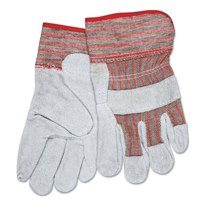 MCR Safety 1201S Industrial Standard Shoulder Split Glove Small Leather Red and Gray Fabric