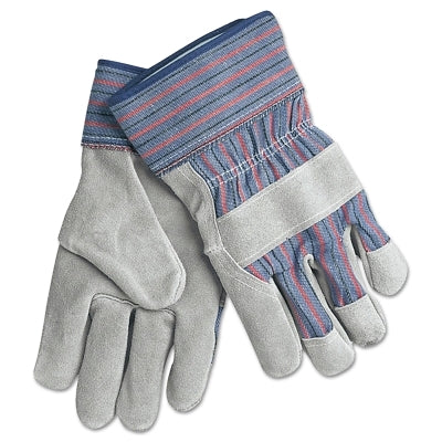 MCR Safety 1300 GUNN PATT SPLIT LEATHERPALM BLUE & GRAY