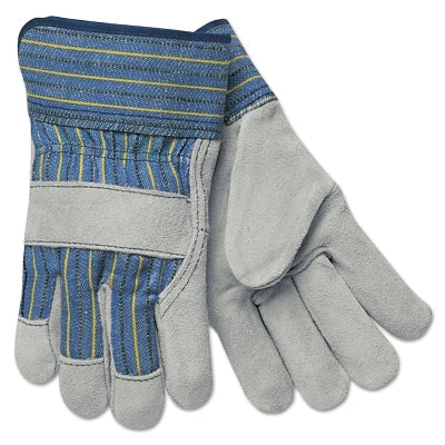MCR Safety 1400M Select Split Cow Gloves, Medium, Gray/White