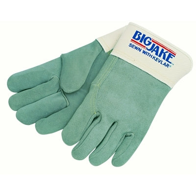 MCR Safety 1717 Big Jake Premium A+ Side Leather Palm/Full Leather Back Work Gloves, XL, 2-3/4 in Cuff, Jersey Palm Lining