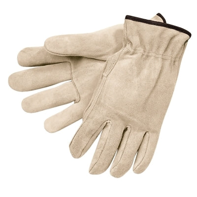 MCR Safety 3100L Premium-Grade Leather Driving Gloves, Cowhide, Large, Unlined, Straight Thumb, Gray