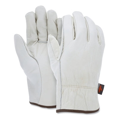 MCR Safety 3201XS Industry Grade Unlined Grain Cow Leather Driver Gloves, 9.79 in L, Small, Beige