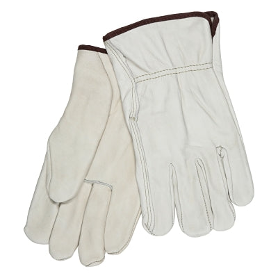MCR Safety 3202L Drivers Gloves, Large, Leather, Unlined, Beige