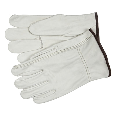 MCR Safety 3203M Industry Grade Unlined Grain Cow Leather Driver Gloves, Medium, Beige