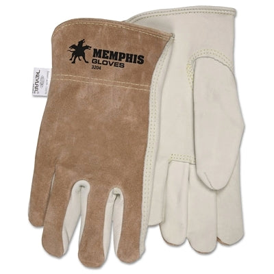 MCR Safety 3204XL GRAIN DRVR/SPLIT BK/KEVLAR/SELF HEM