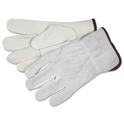 MCR Safety 32056L Unlined Drivers Gloves, Industrial Grade Cowhide, Large, Keystone Thumb, Beige