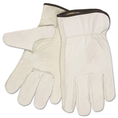 MCR Safety 3211M Unlined Drivers Gloves, Select Grade Cowhide, Medium, Keystone Thumb, Beige