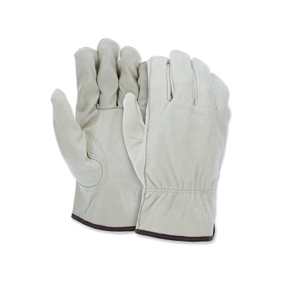 MCR Safety 3401XL Pigskin Drivers Gloves, Pigskin Leather, X-Large, Beige/Blue