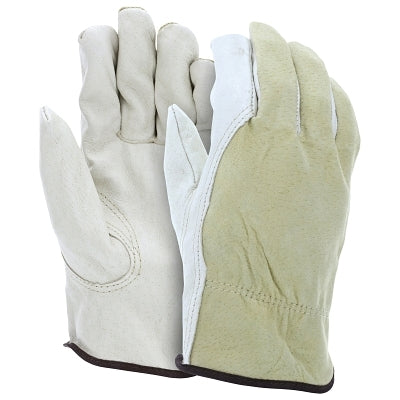 MCR Safety 3405L Leather Drivers Work Glove, Large, Unlined, Beige