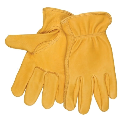 MCR Safety 3501S Regular Deer Grain Leather Driver Gloves, Small, Gold