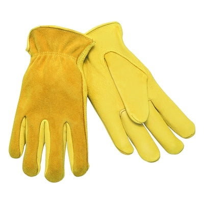 MCR Safety 3505L Drivers Gloves, Large, Leather, Gold Color