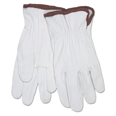 MCR Safety 3601XXL Goatskin Drivers Gloves, Goatskin/Poly/Cotton, XXL, White/Yellow