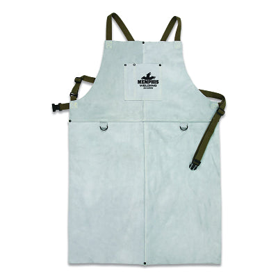 MCR Safety 38136MW Leather Welding Bib Apron 24 in W x 36 in L Gray
