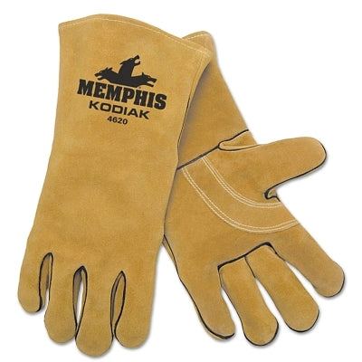 MCR Safety 4620 Kodiak Leather Welders Gloves, Side Cow Leather, XL, Brown