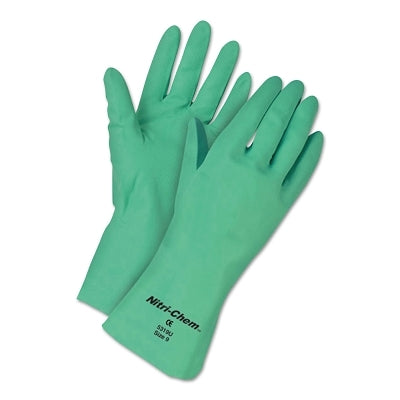 MCR Safety 5320 Unsupported Nitrile Gloves, Straight;Gauntlet Cuff, Flocked Lined, X-Large,15mil