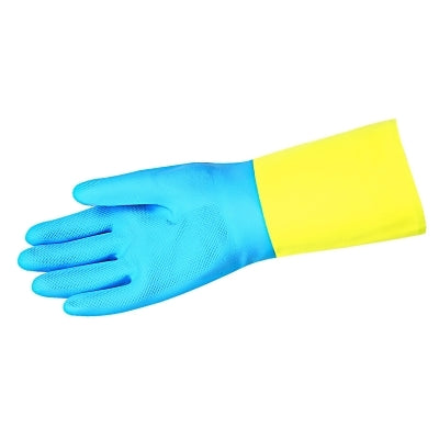 MCR Safety 5409S Chem-Tech Neoprene Over Latex Gloves Blue/Yellow Large