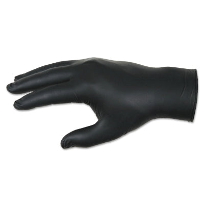 MCR Safety 6060XL Nitrile Disposable Gloves, NitriShield Stealth, Rolled Cuff, Unlined, X-Large, Black, 3 mil Thick