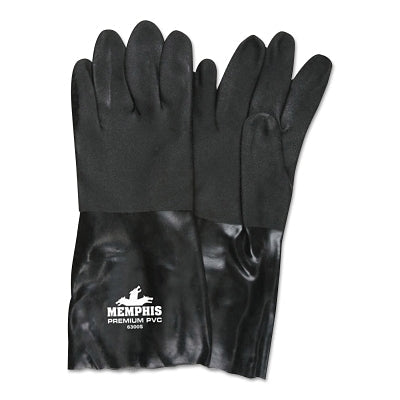 MCR Safety 6300S DOUBLE-DIPPED PVC BLACK GLOVES ROUGH FINIS