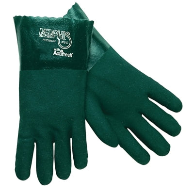 MCR Safety 6412 Premium Double-Dipped PVC Gloves Large Green
