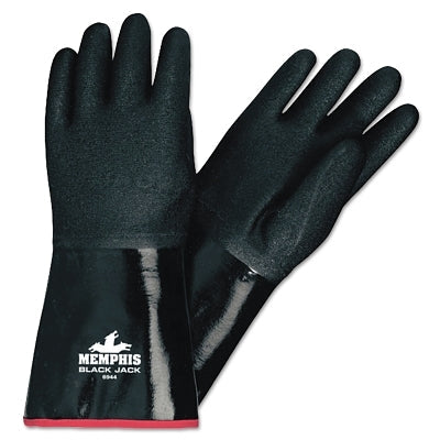 MCR Safety 6944 Black Jack Multi-Dipped Neoprene Gloves, Black, Large