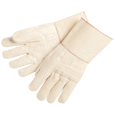 MCR Safety 9124G Canvas Double Palm Hot Mill Glove Cotton Unlined Natural Large