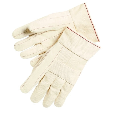 MCR Safety 9124K Canvas Double Palm and Hot Mill Gloves Cotton/Unlined Beige Large