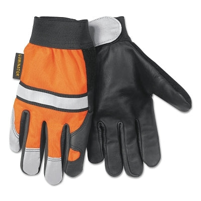 MCR Safety 921M Luminator Multi-Task Gloves, Black/Silver/Orange, Medium