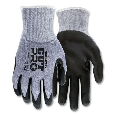 MCR Safety 92715NFM 92715NF Cut Pro A3 Rated Gloves, 15 ga, Nitrile Foam, Medium, Gray/Black
