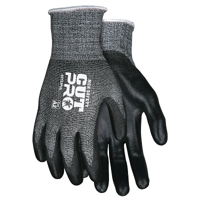 MCR Safety 92723PUS CutPro 92723PU 13-ga HyperMax PU Coated Gloves, Small, Salt-and-Pepper/Black