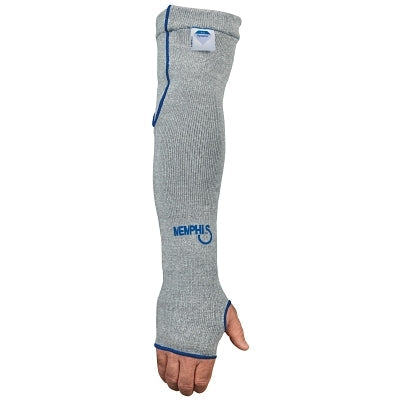 MCR Safety 9318D7T Dyneema Sleeves with Thumbhole 7 Gauge Dyneema 18 in Long Gray/Blue