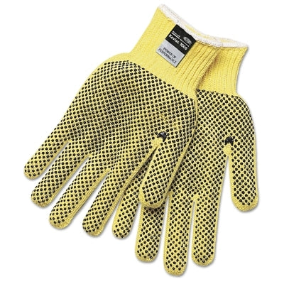 MCR Safety 9366L 2-Sided PVC Dotted Gloves, Large, Yellow