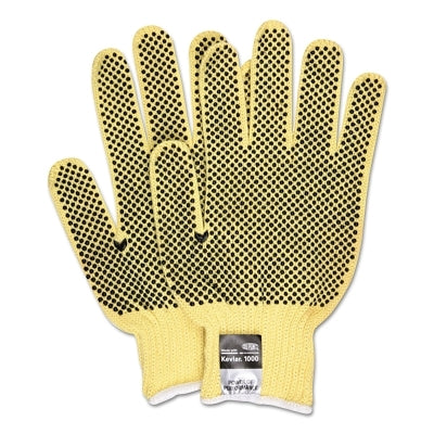 MCR Safety 9366M 2-Sided PVC Dotted Gloves, Medium, Yellow/Brown/Blue