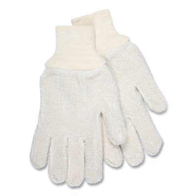 MCR Safety 9403KM Terrycloth Reversible Work Gloves Large Natural Knit-Wrist Cuff 24 oz Cotton/Polyester