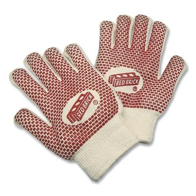 MCR Safety 9460K Red Brick Terrycloth Work Gloves, Large, Heavy Weight, Natural
