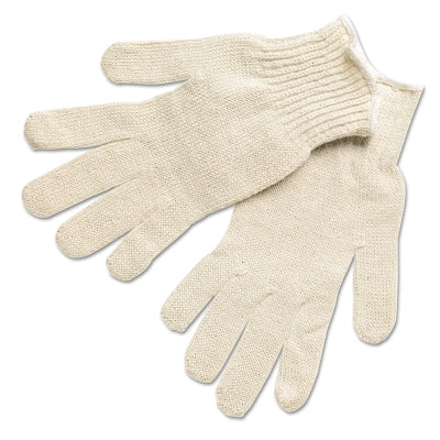 MCR Safety 9638LM String Knit Gloves Large Hemmed Lightweight Natural