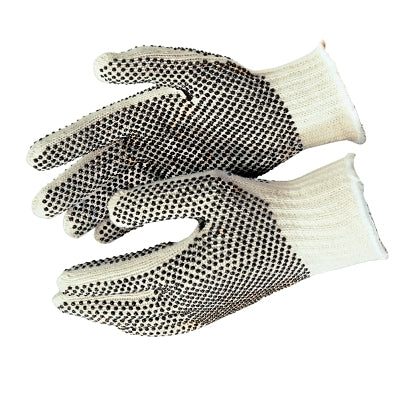 MCR Safety 9660LM COTTON/POLYESTER NATURALPVC DOTS 2 SIDES LARGE