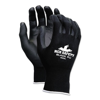MCR Safety 9669L BLACK NYLON BLACK PU 13GA