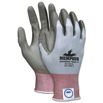 MCR Safety 9672DT2L Diamond Tech 2 Gloves Large Gray/Light Blue