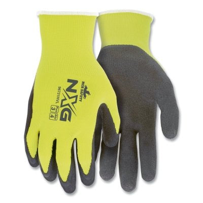 MCR Safety 96731HVS NXG Hi-Vis Coated Palm Work Glove Small Hi-Vis Lime