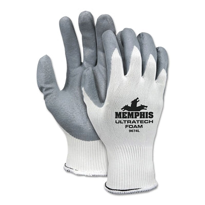MCR Safety 9674XL Foam Nitrile Coated Gloves, X-Large, Gray/White