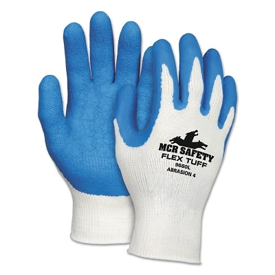 MCR Safety 9680S Flex Tuff Latex Dipped Gloves Small Blue/White