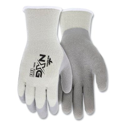 MCR Safety 9690L NXG Rubber Latex Coated Work Gloves, Large, White/Gray