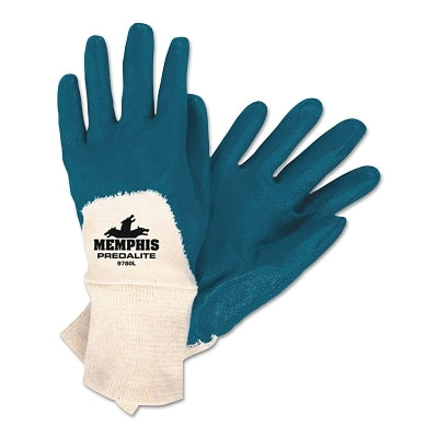 MCR Safety 9780M 9780 Predalite Light Nitrile Coated Palm Gloves Medium Blue/White