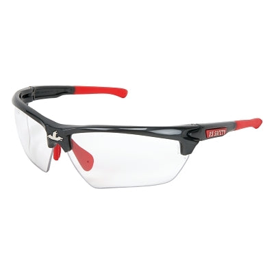 MCR Safety DM1310PF Dominator DM3 Safety Glasses Polycarbonate Clear Lens MAX6 Gun Metal Polycarbonate/Red TPR