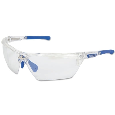 MCR Safety DM1329 Dominator DM3 Safety Glasses, Polycarbonate I/O Mirror Lens, Duramass, Clear Polycarbonate/Blue TPR