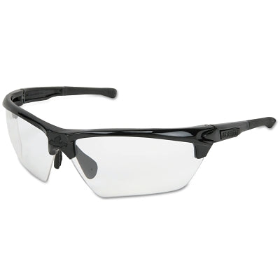 MCR Safety DM1330PF Dominator DM3 Safety Glasses, Polycarbonate Clear Lens, MAX6, Black Polycarbonate/TPR