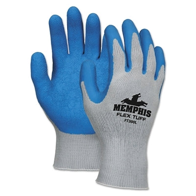 MCR Safety FT300L Flex Tuff Latex Dipped Gloves Large Blue/Gray