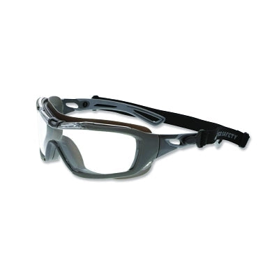 MCR Safety HB510PF Hydroblast HB5 Safety Goggles, Univ, Polycarbonate Charcoal Frame, Clear Lens, MAX6 Anti-Fog Coating, Adj Elastic Strap